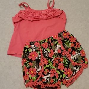 Girls Penny M floral & Pink short set